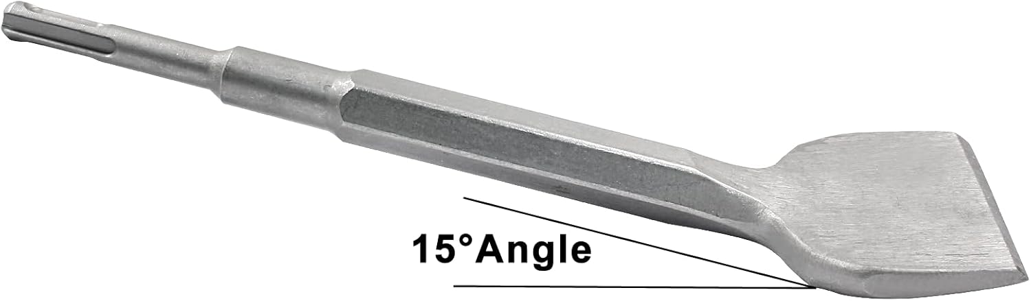 3 Inch Wide Cranked-Angle Bent Tile Removal Chisel with SDS Plus Shank, Concrete Scaling Chisel, 10 Inch Long