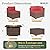 Aoxun 8 Piece Patio Furniture Set with 44” Fire Pit Table Wicker Rattan Outdoor Sectional Sofa Set with Coffee Table and Thickened Cushions, Red (Waterproof Cover Included)