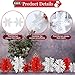 Wenqik 16 Pcs Winter Wooden Snowflake Decor Christmas Winter Snowflake Tabletop Decorations 3D Snow Table Signs Standing Centerpiece Xmas Tiered Tray Decorations for Party(Red White)