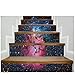 Produktbild Ancoree 3D DIY Sternenhimmel Stair Sticker 18x100CM 6PCS/Set Wandbilder Removable PVC Waterproof Self-adhesive Aufkleber,Home Staircase Mural Decals Stair Riser Decal (Starry Sky-1)