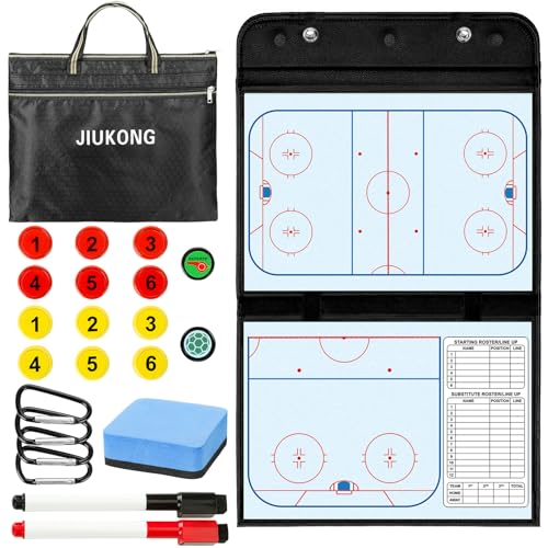 Magnetic Hockey Coaching Board Portable Dry Erase Whiteboard with Fence Clip Magnets & Carry Bag Foldable Tactical Board for Ice Hockey Coaches & Players Ideal Coach Gift