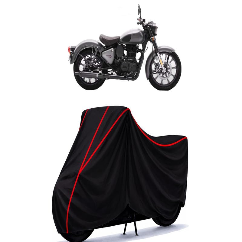 Image of Classic 350 Bobber Water Resistant Bike Cover for All Motorcycles & Rain | Heavy Duty Taffeta Fabric | UV Protection, Dustproof, Scratchproof | All Weather Two Wheeler Body Cover with Elastic Bottom