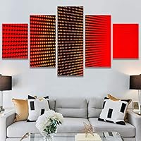 SIGNWIN 5 Panel Canvas Wall Art Abstract Brushstroke Closeup Digital Art Modern Artwork for Home Decorations Ready to Hang - 60