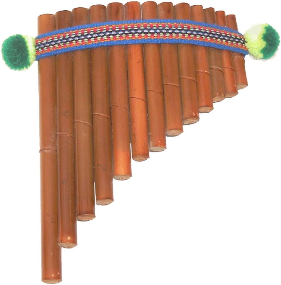 Panpipe made of Bamboo, curved, Brown, 17,5 x 13 cm, pan flute, pan pipes