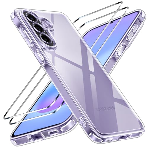 iVoler Antyżółknięcie etui do Samsung Galaxy A57 5G, 1 etui + 2 szkła hartowane, ochrona wojskowa, cienkie, przezroczyste