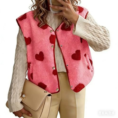 Orange Teddy Fleece Weste Damen Leicht Weste Herbst Winter Fleeceweste Warm Ärmellos Westen Casual Einfarbig Damenweste Herbstmantel Pelzjacke Reißverschluss Plüschweste Warme Ärmellose 4XL 5XL