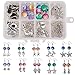 SUNNYCLUE 1 Caja DIY 10 Pares Sirena Escalas Piel Cabochon Cuelga Pendiente Hacer Kit de Suministros de Arranque para Principiantes, Estilo Fresco de Verano