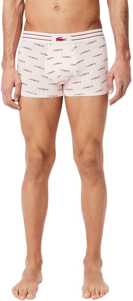 Lacoste mens Cotton Stretch Diagonal Print Trunks, 3-pack - Image 4