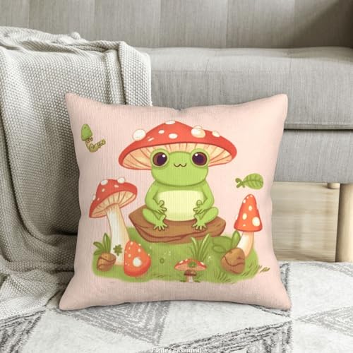 Housse de coussin velours côtelé grenouilles 45x45 cm pour déco canapé - 2