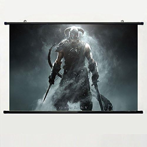 Popular Designed Home Decor Art Game Poster with Elder Scrolls Skyrim(3) Wall Scroll Poster Fabric Painting 24 X 16 Inch (60cm X 40 cm)