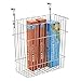 mDesign Metal Wire Hanging Over Door Kitchen Storage Organizer Basket/Trash Can - Hangs Over Cabinet Doors - For Bags, Tin Foil, Wax Paper, Saran Wrap - Solid Steel - Chrome