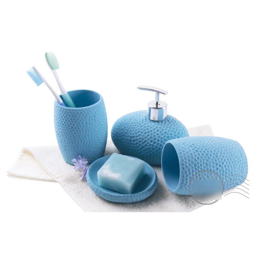 Dispensador de jabón, dispensador de loción de Resina para el hogar, Juego de 4 Piezas de Accesorios de baño, Linda Botella de Bomba de baño 50ml/15.2oz