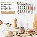 Stainless Steel Measuring Cups & Spoons Set, EWFEN Kitchen Tools Nesting Measuring Cups and Spoons, Fits in Spice Jars for Baking & Cooking, BPA Free, Set of 15 with Leveler, Multicolor