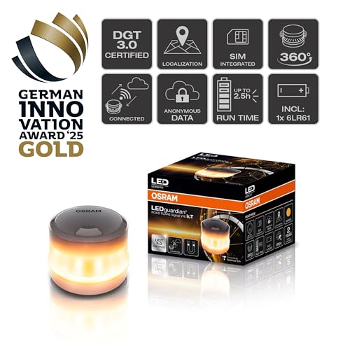 Osram LEDguardian Road Flare Signal V16 IoT, DGT 3.0 zertifizierte LED-Warnleuchte, Verwendung in Spanien vorgeschrieben, 1900K… – Ansicht 6