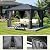 YITAHOME 10'X12' Single Hardtop Gazebo Metal Outdoor Patio Galvanized Iron Aluminum Column Garden Tent Curtains Netting for Backyards Decks Lawns,Gray