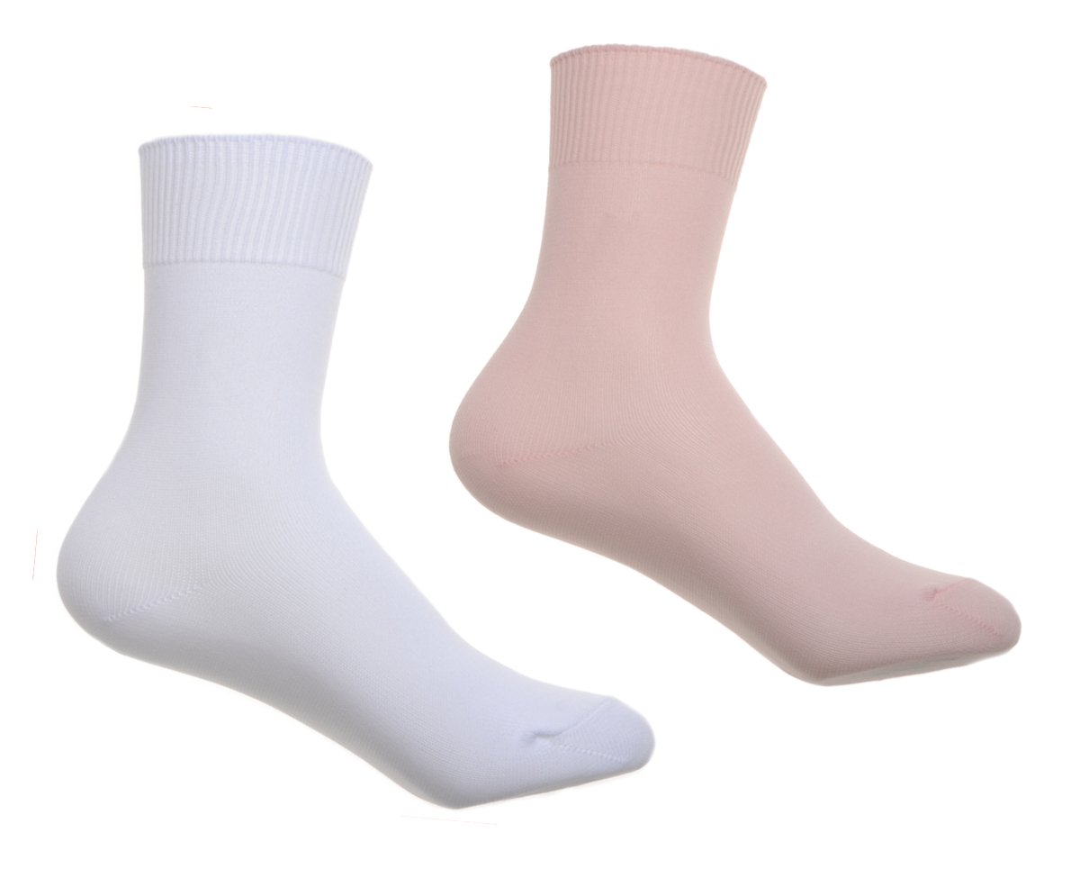 Wb Socks Pink 2 Pairs Of Children's Ballet Socks - 1 Pair & 1 Pair White