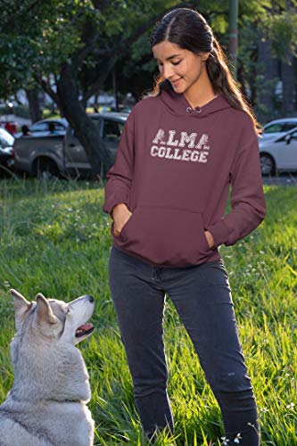 CreateMyTee | Alma College Distressed One Color Hooded Sweatshirt |2