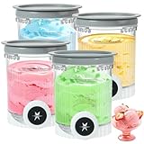 4 Pack Creami Pints and Lids for Ninja NC700 NC701 Series, Compatible with Ninja Swirl Ice Cream & Soft Serve Makers, BPA-Free & Dishwasher Safe, Replacement XSK7PNTLD2