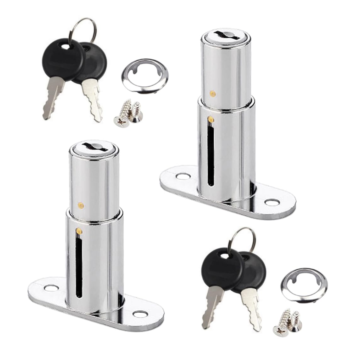 Cerradura Buzon con Llaves Cerradura Taquilla de Seguridad Cerradura de Cajón de Aleación de Zinc,Ojo de Cerradura de 16 mm (32MM,2PCS)