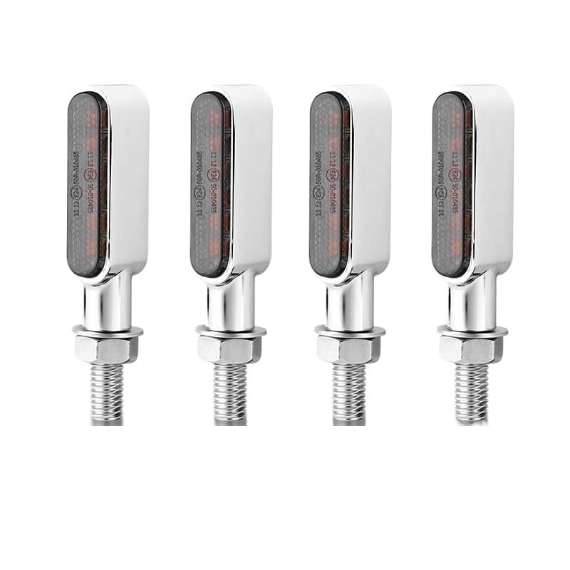Clignotants moto clignotant universel ambré 12V fumé métal M8