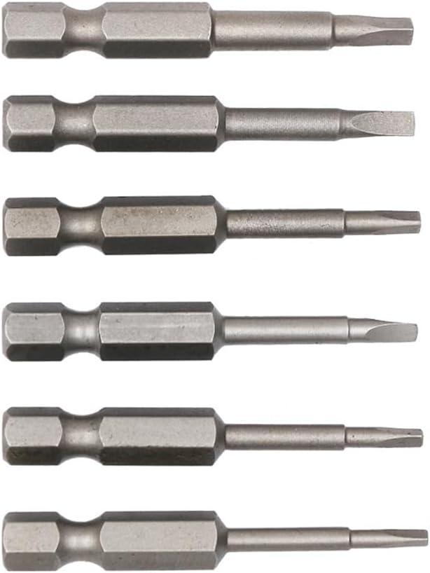6 Piece Magnetic Triangle Screwdriver Bit Set, S2 Steel Triangular Screwdriver Bits 1/4" Hex Triangle Drill, 50mm Length