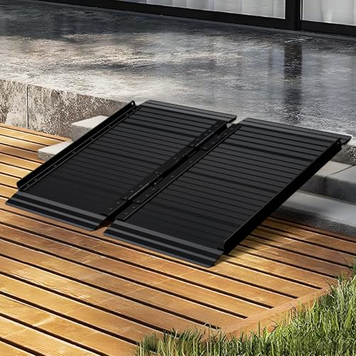 Portable Black 2FT Folding Wheelchair Ramp