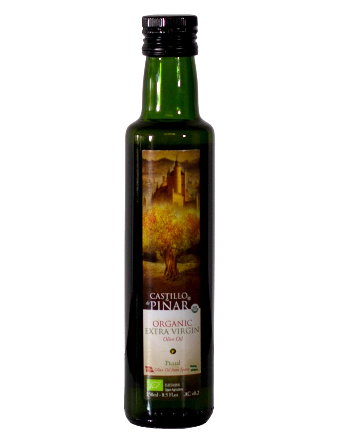 Castillo de Piñar First Cold Pressed 250ml Organic Extra Virgin Olive Oil Certified USDA Organic and NON-GMO