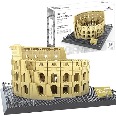 Apostrophe Games Roman Colosseum Building Block Set – 1756-Pieces Colosseum Model Building Blocks for Adults and Kids – Italy’s Colosseum Architecture Kit Famous Landmark Series Cover