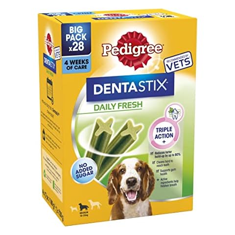 Pedigree Dentastix - Fresh Daily Dental Chews Medium Dog, 112 Sticks - 2.88 kg megapack (4 x 28 Sticks) Cover