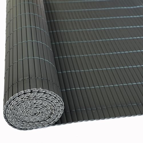 ESTEXO PVC Sichtschutzmatte aus Kunststoffröhrchen Grau 1,0 x 3 m