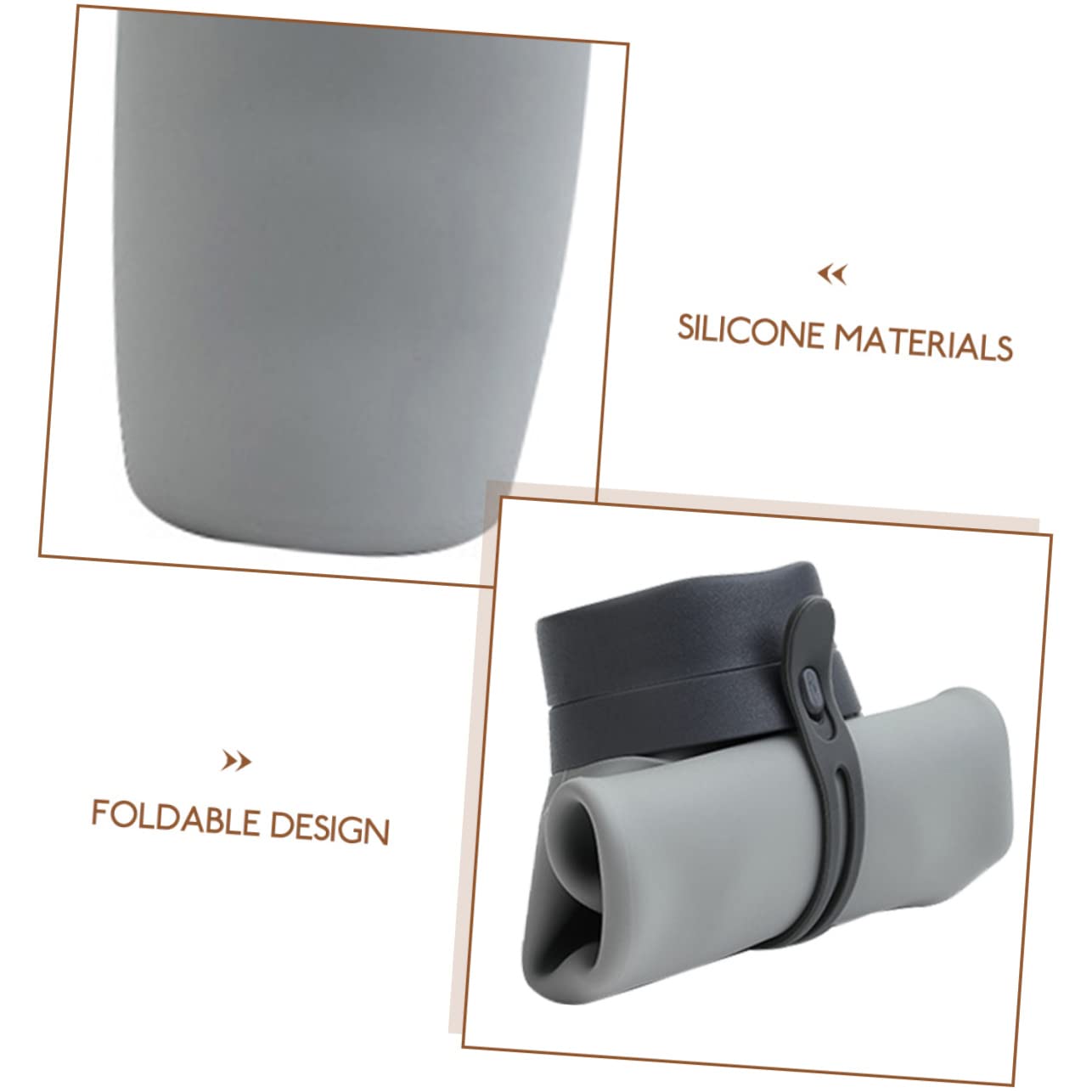 MILISTEN Reisenwasserkessel Faltbare wasserflasche Foldable Water Bottle Krüge Wasserflaschen Wandern zusammenklappbare Wasserbecher Faltbecher Kieselgel Grey Wiederverwendbar