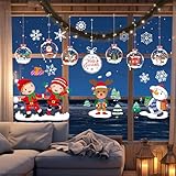 JAADU Weihnachten Fenstersticker, Fenstersticker Weihnachts Fensterdeko Wiederverwendbar Statisch Haftende PVC Weihnachtsdeko, DIY Weinachts Dekoration