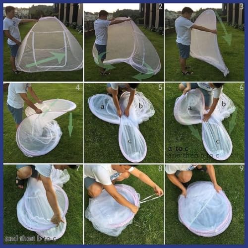 Image of Double Bed Mosquito Net /Machhardani 6.5 x 6.5 Feet with Foldable Steel Frame | Polyester Adults Mosquito Net for Family Sleeping | High Durability, Foldable, Tent Shape Mosquito Net