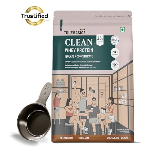 Image of TrueBasics Clean Whey Protein Powder Blend, Chocolate, 1kg