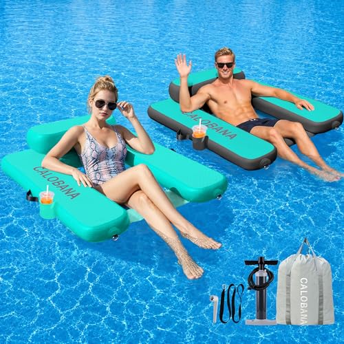 CALOBANA 2 Pack Inflatable Floating Chair with Cup Holder