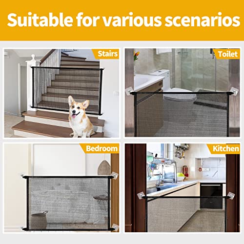 Pet Gate, 43" X 27.5" Baby Gate,Magic Gate Portable Folding Mesh Gate Safe Guard Isolated, Indoor And Outdoor Safety Gate #TOP4