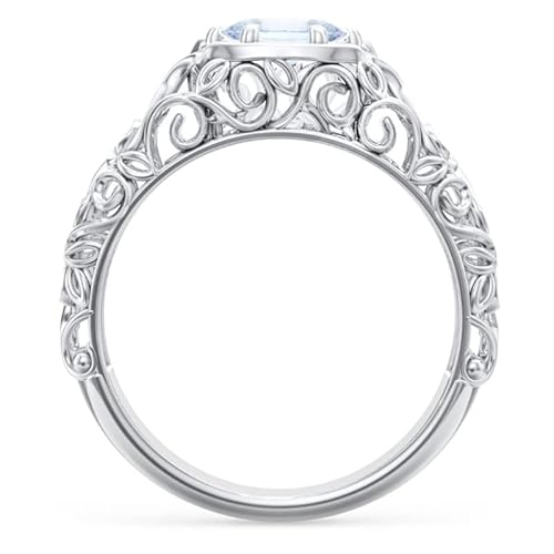 Jomoon Personalized Birthstone Ring Heart Ring Sterling Silver Graduation Class Wedding Ring Engagement Promise Ring Birthday Christmas Anniversary Mother's Day Jewelry Gifts For Women Girls(A) #TOP2