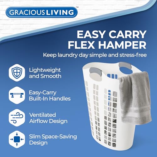 Gracious Living Laundry Basket White thumbnail 3