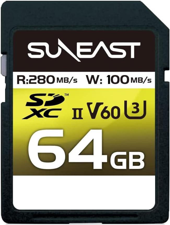 Ultimate Pro 64GB SDXC UHS-II Memory Card — Up to 280MB/s, 100MB/s Write, V60, C10, U3, High Speed SD Card for 4K UHD 60fps Video, DSLR and Camera