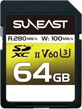 SUNEAST SDXC Card UHS-II V60 U3 4K UHD ULTIMATE PRO Professional Memory Card V60, 64GB