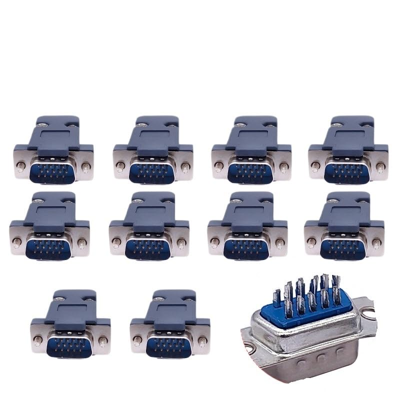 Image of 10PCS DB9 Connector core VGA Pl9pin Port Socket Female Male D Type Adapter D SUB DB15(Black)