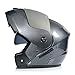 Casque Moto Modulable avec Double Visière,Casques Intégral Flip-Up Modulables Homme et Femme,Adulte Casque de Moto Scooter Cyclomoteur ECE Homologué H2,M57-58CM