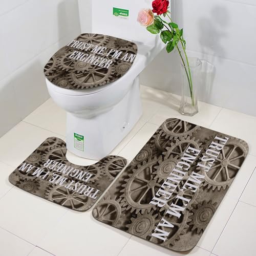 FEHWI 3 Piece Non-Slip Bath Mat Set,Luxury Thick Microfiber 