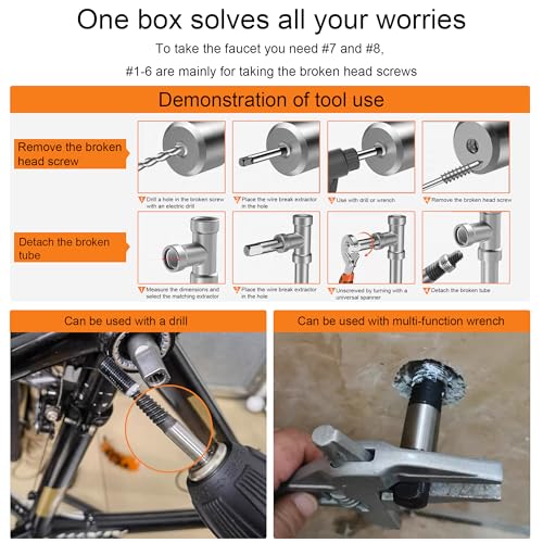 Schraubenausdreher-Set,Schraubenausdreher 8er Set, Schrauben Ausdrehwerkzeug, Linksdreher Set, Schraubenentferner (Schraubenausdreher-Set)