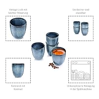 Sänger Tasse ohne Henkel Darwin 4 tlg, Kaffee Gläser 4 Personen, Steingut – Ansicht 3