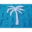 Aqua with White Palm Trees