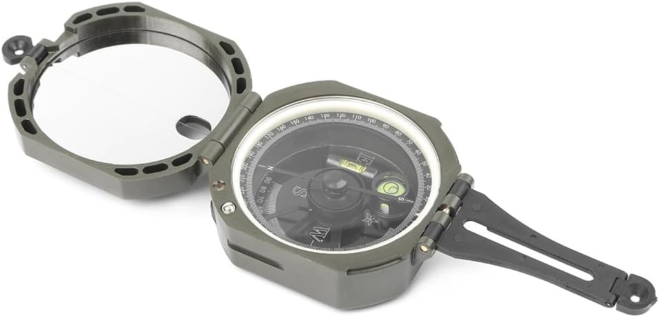 BACAR Cnamid5 1 Pc Glass Automotive Compasses Pocket Transit Army Geology Compass Military Green for Outdoor Hiking Camping Survival Marching