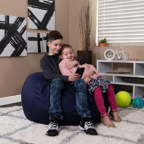 Emma + Oliver Oversized Solid Navy Blue Refillable Bean Bag Chair For All Ages #TOP2