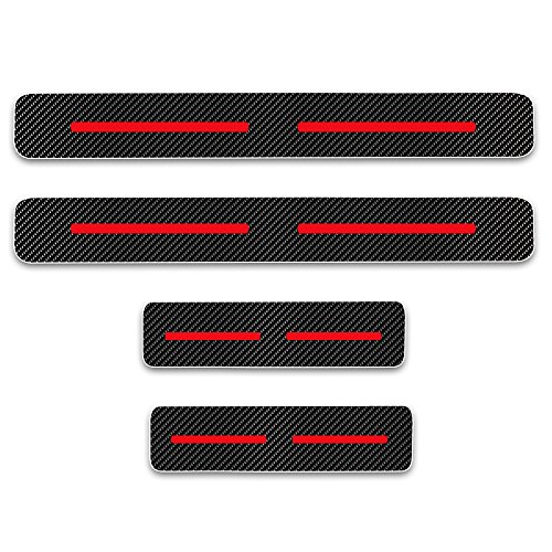 for Outback for SUBARUester BRZ XV Crosstrek Levorg WRX Door Sill Scuff Welcome Pedal Protect Carbon Fiber Stickers Red 4Pcs