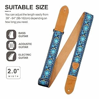 Nefelibata Sangle de guitare, double extrémités en cuir, tissé vintage avec 4 médiators + verrous de sangle + bouton de sangle - Les Beatles, Paul McCartney, John Lennon, RIngo Starr, George Harrison Nefelibata Sangle de guitare, double extrémités en cuir, tissé vintage avec 4 médiators + verrous de sangle + bouton de sangle – Image 7